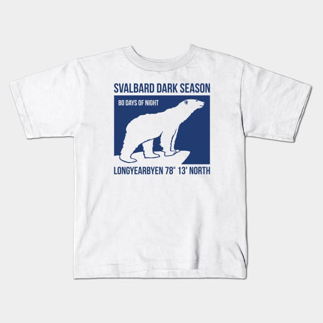 Longyearbyen Dark Season - Svalbard Kids T-Shirt by IncognitoMode